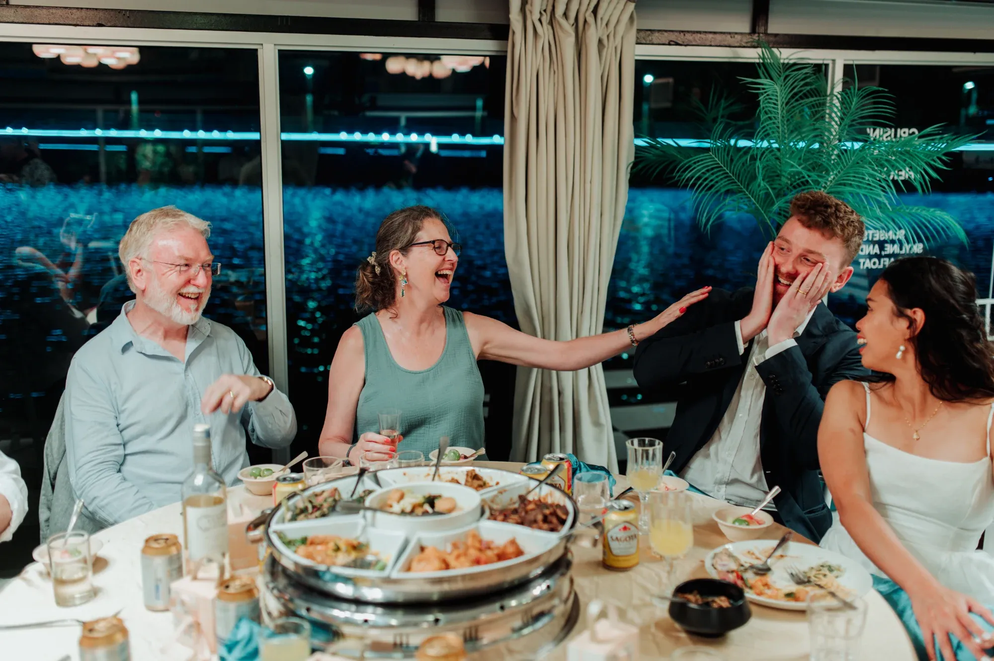Thomas & Cheryl, evening on the river by Ju Shiu Photography, Kuching, Sarawak